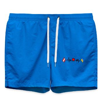 Battement de cœur des drapeaux de Basse-Autriche - Short de bain - cobalt blue - Devant - AI Model Male 185 light (185cm)