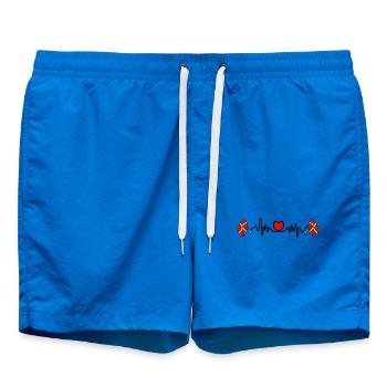 Drapeau du Northamptonshire avec battement de cœur - Short de bain - cobalt blue - Devant - AI Model Male 185 light (185cm)