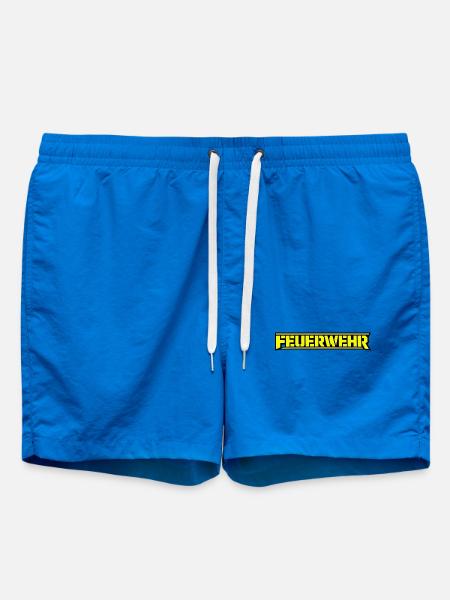 Fireworks Neon Lettering - Swim Trunks - cobalt blue