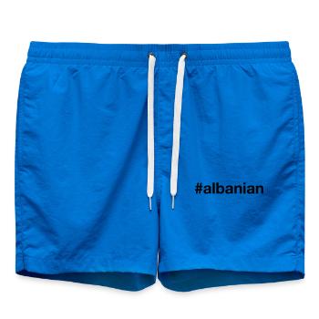 ALBANIAN Hashtag Albanisch Albanien Albanier - Badeshorts - Cobalt blue - Vorne - AI Model Male 185 light (185cm)
