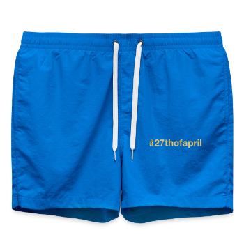 né le 27 avril Anniversaire anniversaire - Short de bain - cobalt blue - Devant - AI Model Male 185 light (185cm)