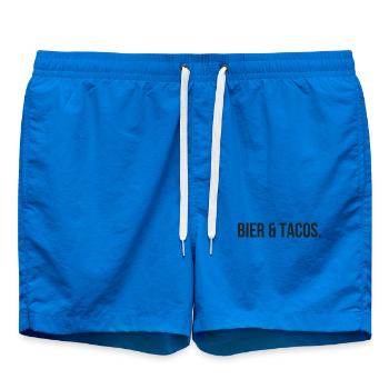 Bière et tacos – Combinaison parfaite - Short de bain - cobalt blue - Devant - AI Model Male 185 light (185cm)