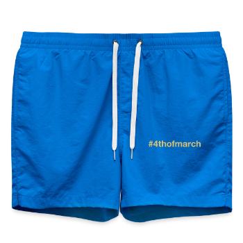 born on March 4 Birthday birthday - Swim Trunks - cobalt blue - Front - AI Model Male 185 light (185cm)