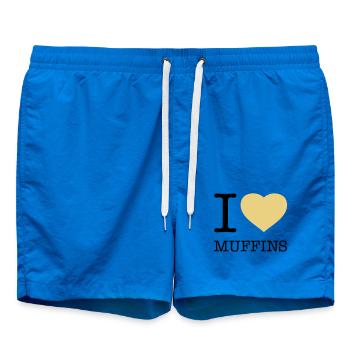 I LOVE MUFFINS - Badeshorts - Cobalt blue - Vorne - AI Model Male 185 light (185cm)