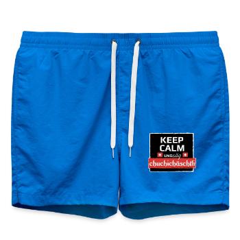 KeepCalm und Schweizerdeutsch - Badeshorts - Cobalt blue - Vorne - AI Model Male 185 light (185cm)