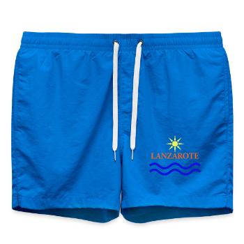 Lanzarote Sun and Waves Design - Swim Trunks - cobalt blue - Front - AI Model Male 185 light (185cm)