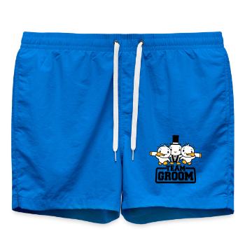 3 oiseaux équipe marié disant amis marié fête - Short de bain - cobalt blue - Devant