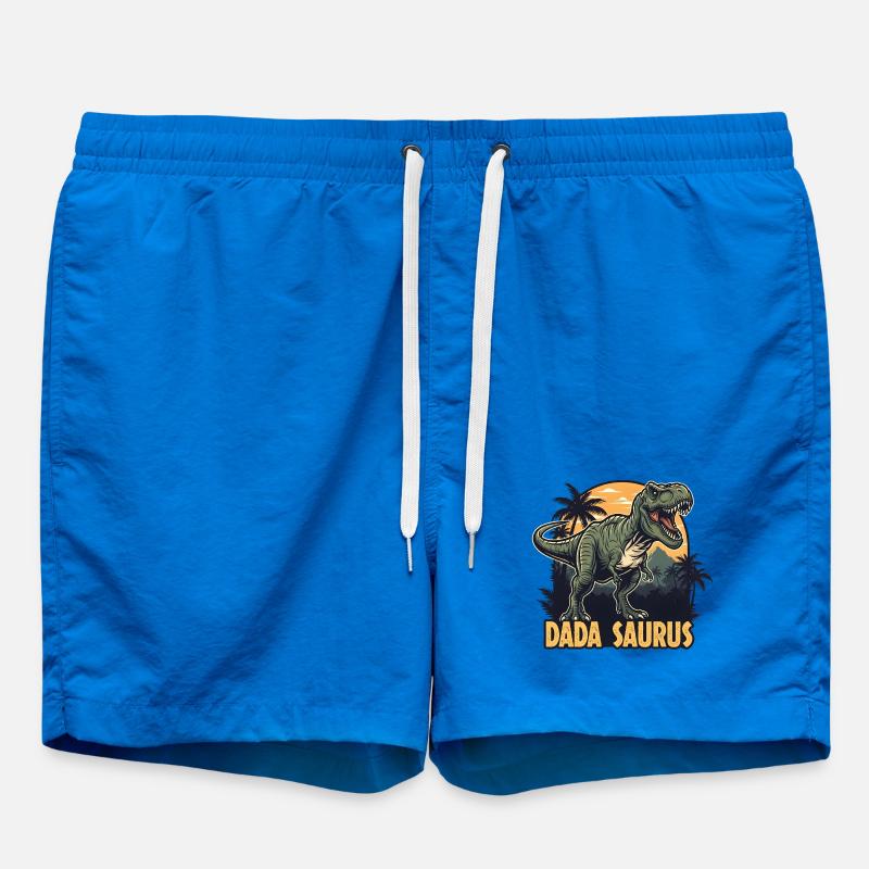 Dada Saurus T-Rex Illustration - Swim Trunks - cobalt blue