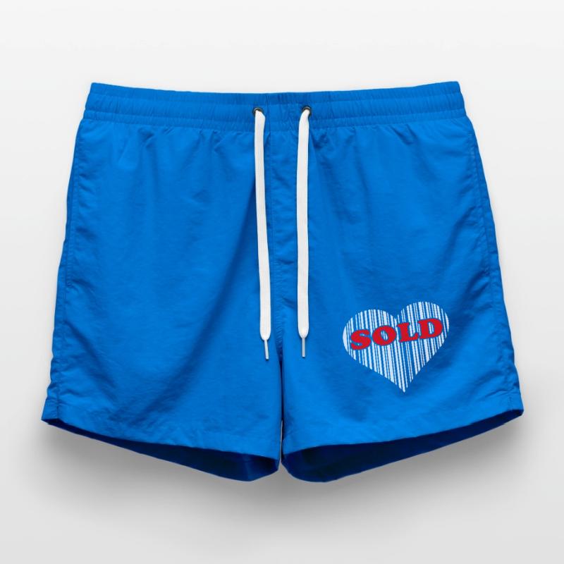 Herz Barcode Liebe – Sold Code Strichcode Geschenk Badeshorts