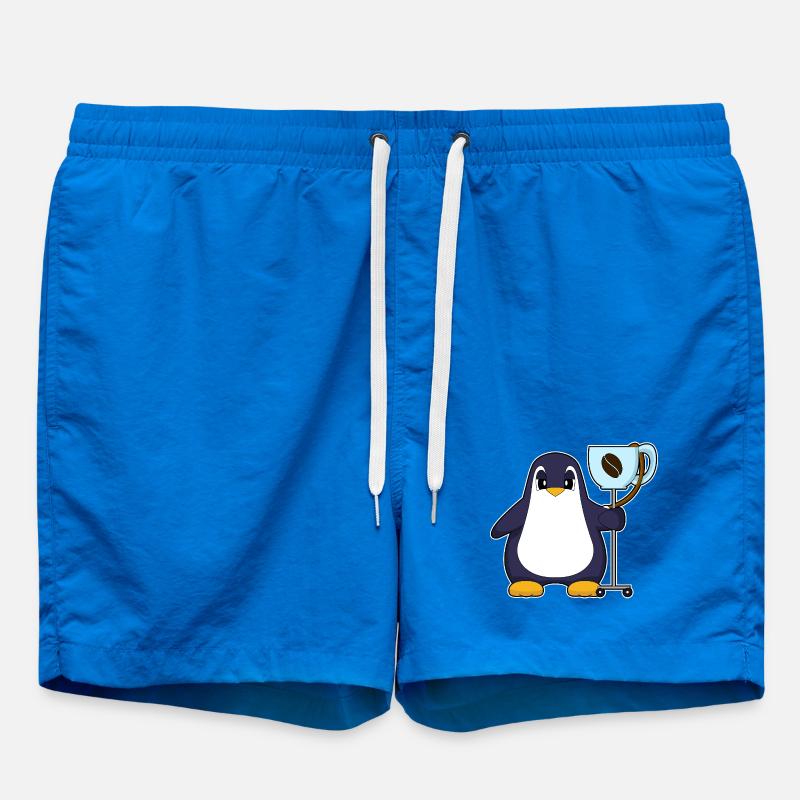 Penguin Coffee Mug - Swim Trunks - cobalt blue