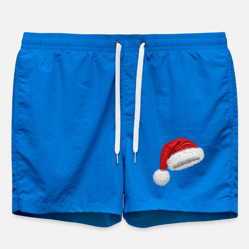 Embroidered cozy classic Santa hat (printed) - Swim Trunks - cobalt blue