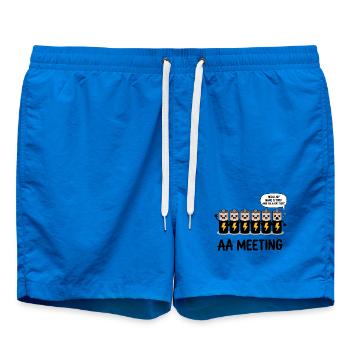 Réunion des AA - T-shirt Anonymes Alcooliques drôles - Short de bain - cobalt blue - Devant - AI Model Male 185 light (185cm)