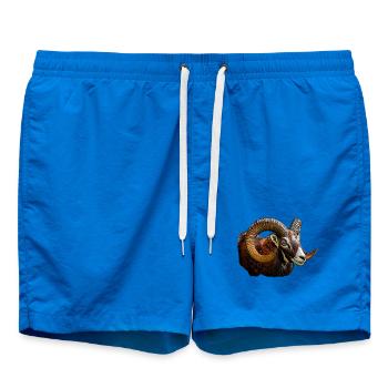 Tête mouflon avec motif de corne colorée - Short de bain - cobalt blue - Devant - AI Model Male 185 light (185cm)
