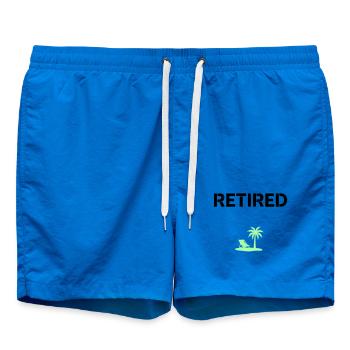 Retired Rente Palme Strand - Badeshorts - Cobalt blue - Vorne - AI Model Male 185 light (185cm)