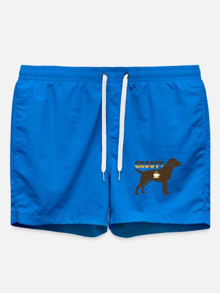Groovy Dog Retriever Retro - Swim Trunks - cobalt blue