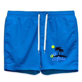 Écriture néon Hibiscus Aloha - Short de bain - cobalt blue - Devant