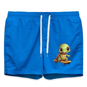 Skateboarding turtle, sporty animal design - Swim Trunks - cobalt blue - Front