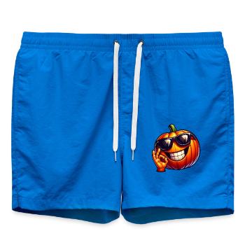 Cooler Halloween Kürbis mit Sonnenbrille - Badeshorts - Cobalt blue - Vorne
