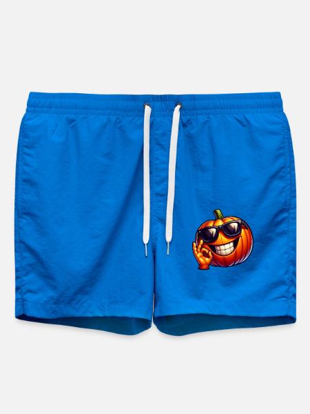 Cool Halloween pumpkin with sunglasses - Swim Trunks - cobalt blue