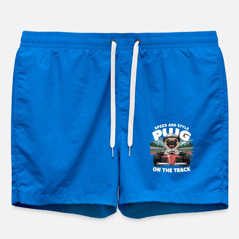 Mops Hundehalter Mops Rennfahrer Speed - Badeshorts - Cobalt blue