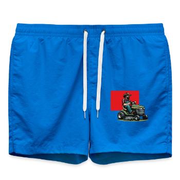 Homme sur tracteur de pelouse - Short de bain - cobalt blue - Devant