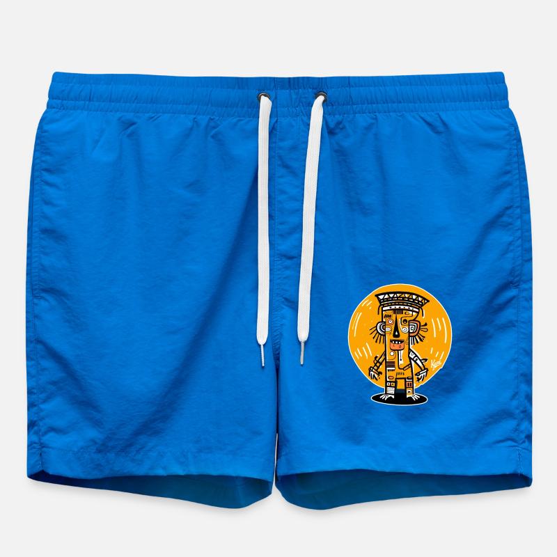 Dessin animé abstrait Maya Inca Graffiti - Short de bain - cobalt blue