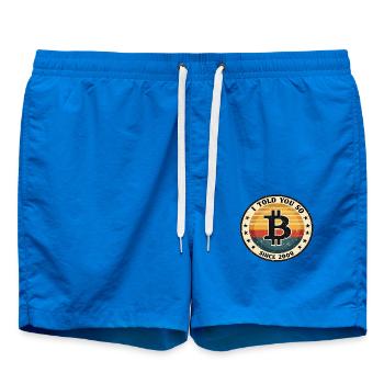 Retro Bitcoin Design – Crypto Fashion for - Swim Trunks - cobalt blue - Front