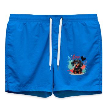 Dachshund Dog Love Dachshund Dog Friends Animal Lover - Swim Trunks - cobalt blue - Front