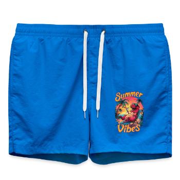 Ambiance estivale dino sur la plage avec des palmiers et - Short de bain - cobalt blue - Devant