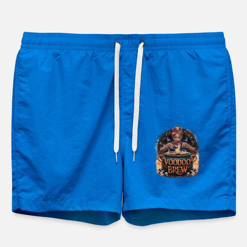 Mystical Voodoo Brew Cauldron Illustration - Swim Trunks - cobalt blue
