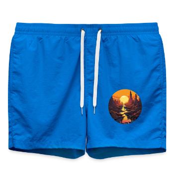 Sunset in the canyon with river and - Swim Trunks - cobalt blue - Front