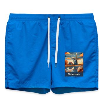 Pays-Bas Moulins à vent Paysage Nature - Short de bain - cobalt blue - Devant