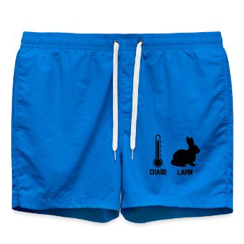 Chaud lapin (typo noire) - Short de bain - cobalt blue - Devant - AI Model Male 185 light (185cm)