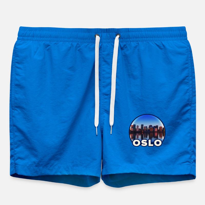 Oslo Skyline Reflection - Swim Trunks - cobalt blue