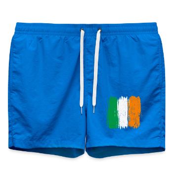 Italian Flag Brush Strokes - Swim Trunks - cobalt blue - Front