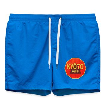 Kyoto Gate Retro Shield Design - Swim Trunks - cobalt blue - Front