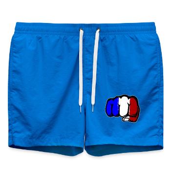 Frankreich Flagge Hand Faust - Badeshorts - Cobalt blue - Vorne - AI Model Male 185 light (185cm)