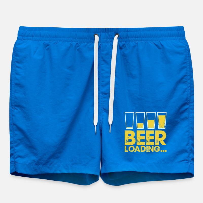 Beer Loading Distressed Typography - Swim Trunks - cobalt blue
