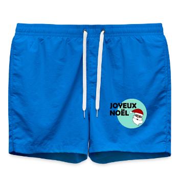 PÈRE NOËL. NOËL. JOYEUX NOËL. MERRY CHRISTMAS - Short de bain - cobalt blue - Devant - AI Model Male 185 light (185cm)