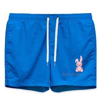Baby Shower with Pink Bunny Design - Swim Trunks - cobalt blue - Front
