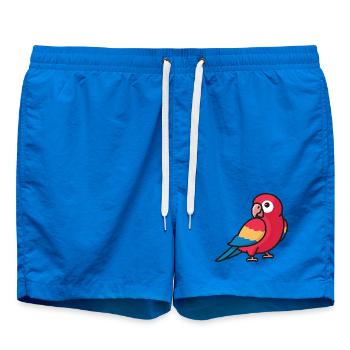 Macaw Parrot Cartoon Animal Lover - Swim Trunks - cobalt blue - Front