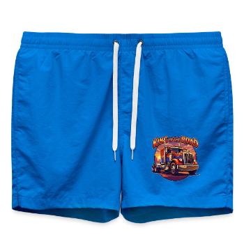 König der Straße: LKW-Illustration - Badeshorts - Cobalt blue - Vorne