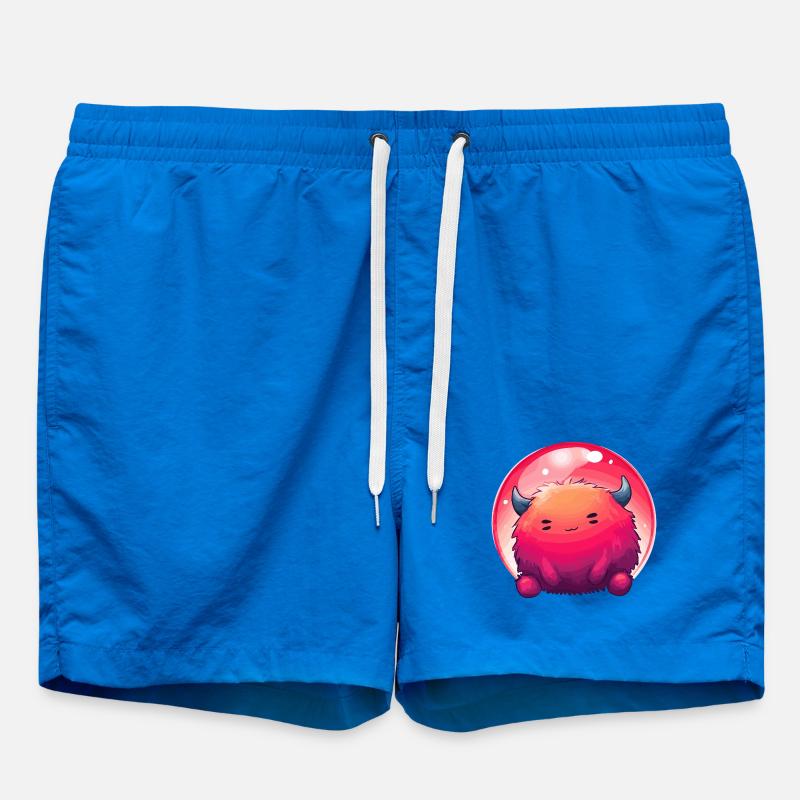 Fluffy Monster Face Gradient - Swim Trunks - cobalt blue