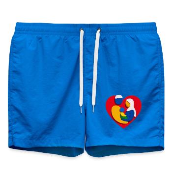 Résumé : Câlin de cœur en famille musulmane - Short de bain - cobalt blue - Devant