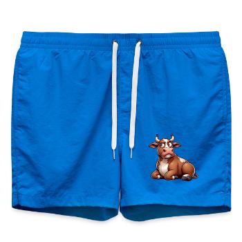 Dessin animé Drôle de Vache Sceptique Taureau - Short de bain - cobalt blue - Devant