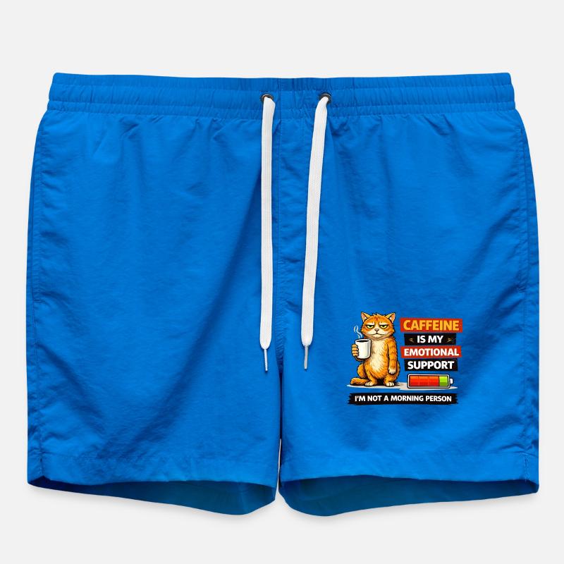 Caffeinated Cat Morning Mood - Swim Trunks - cobalt blue