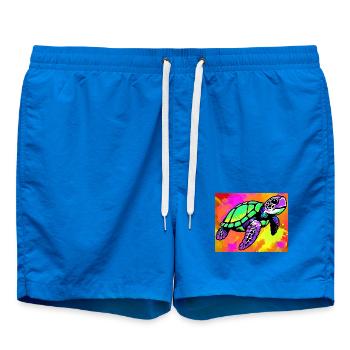 Schildkröte - Badeshorts - Cobalt blue - Vorne - AI Model Male 185 light (185cm)