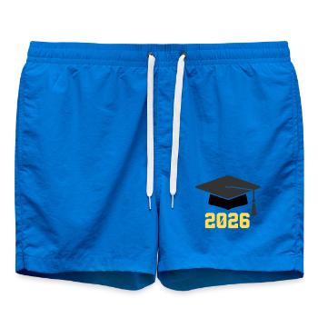 Doctoral Degree 2026 - Swim Trunks - cobalt blue - Front - AI Model Male 185 light (185cm)