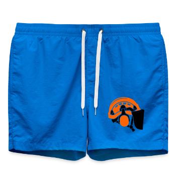 Casque forestier, entretien des arbres, travailleurs forestiers, bûcherons - Short de bain - cobalt blue - Devant