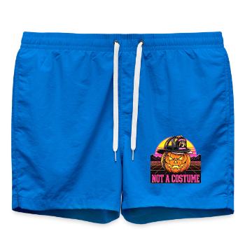 Kein kostümierter Feuerwehrmann Halloween-Kürbis - Badeshorts - Cobalt blue - Vorne - AI Model Male 185 light (185cm)